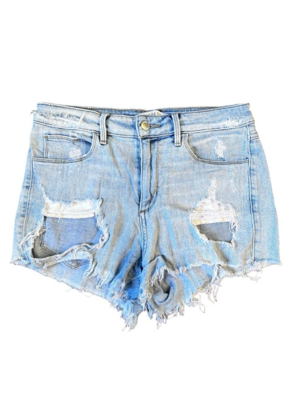 Guess Light Wash Distressed Cut Off Shorts - Size 27